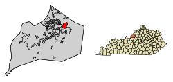 Jefferson County Kentucky Incorporated and Unincorporated areas Anchorage Highlighted 2101504